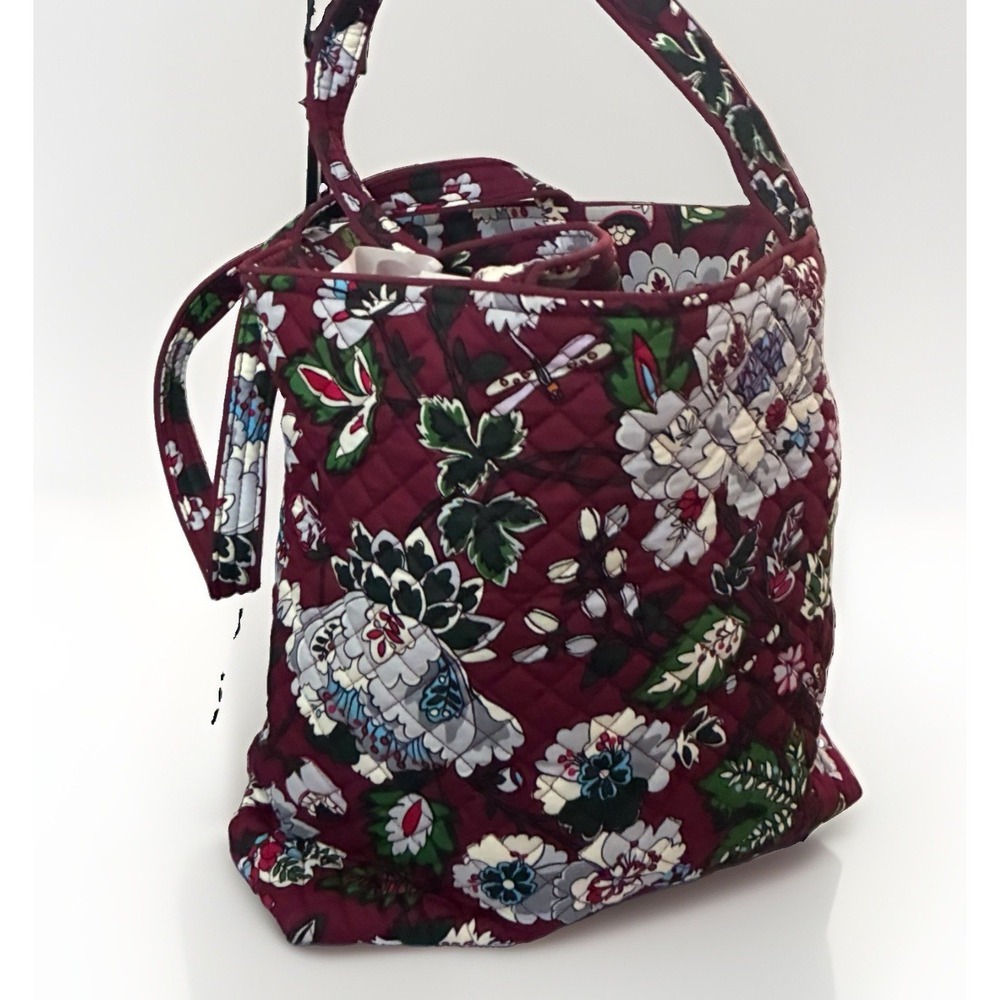 New Vera Bradley Grand Traveler Bordeaux Blooms Floral Burgundy